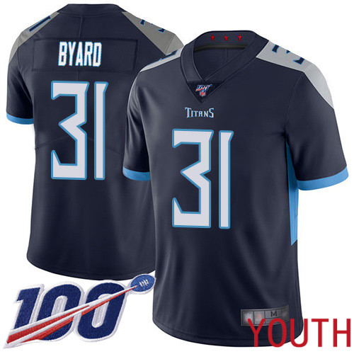Tennessee Titans Limited Navy Blue Youth Kevin Byard Home Jersey NFL Football #31 100th Season Vapor Untouchable->youth nfl jersey->Youth Jersey